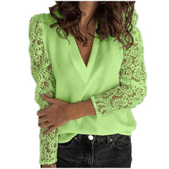 Women V-neck Lace Hollow