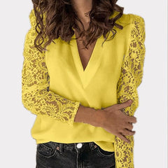 Women V-neck Lace Hollow