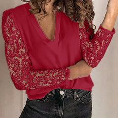 Women V-neck Lace Hollow