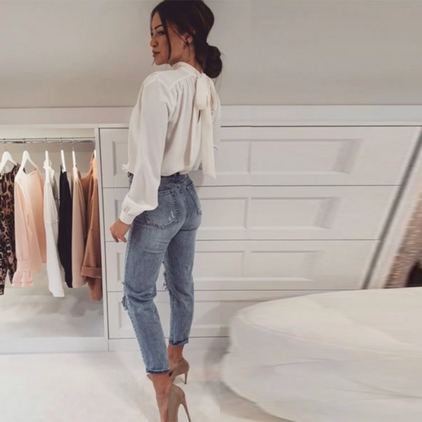 Women Office Lady Back Bow