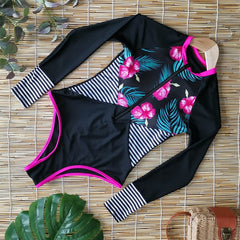 Long Sleeve Bikini Floral Printed