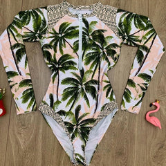 Long Sleeve Bikini Floral Printed