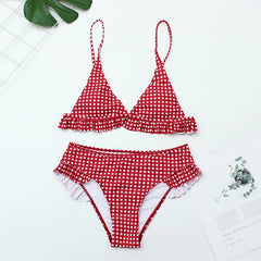 Summer New Plaid Sexy Bikini Set