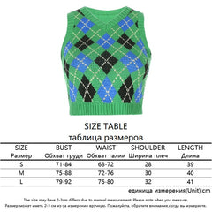 HEYounGIRL V Neck Vintage Argyle